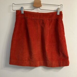 American Apparel corduroy mini skirt burnt orange size XS